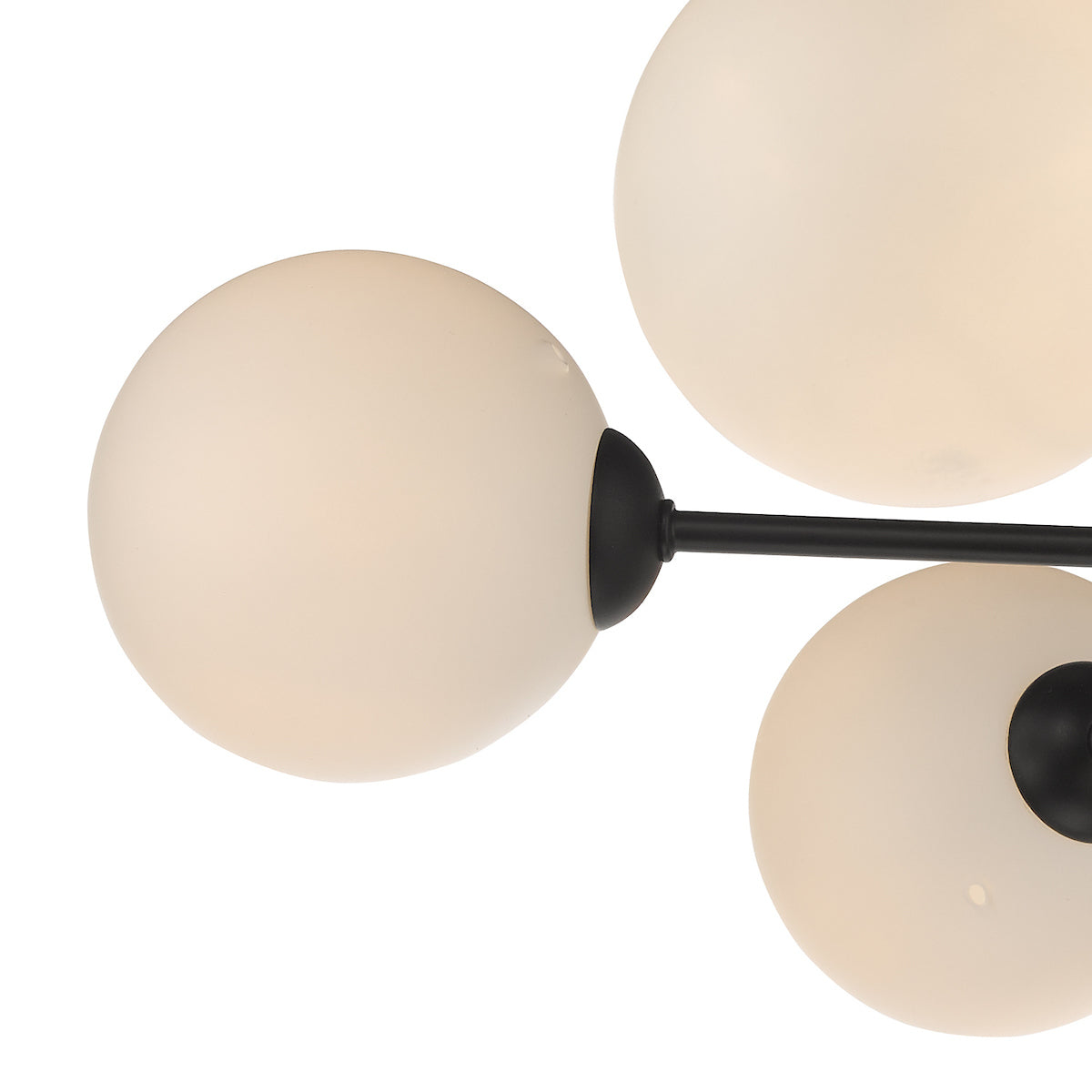 Dar Cohen 7 Light Semi Flush Matt Black Opal Glass –  from Amos Lighting + Home