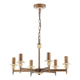 Dar Colenza 6 Light Pendant Antique Bronze and Travertine Fitting Only