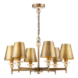 Dar Colenza 6 Light Pendant Antique Bronze and Travertine Fitting Only