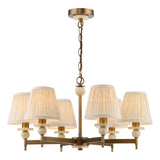 Dar Colenza 6 Light Pendant Antique Bronze and Travertine Fitting Only