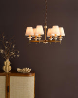Dar Colenza 6 Light Pendant Antique Bronze and Travertine Fitting Only