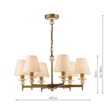 Dar Colenza 6 Light Pendant Antique Bronze and Travertine Fitting Only