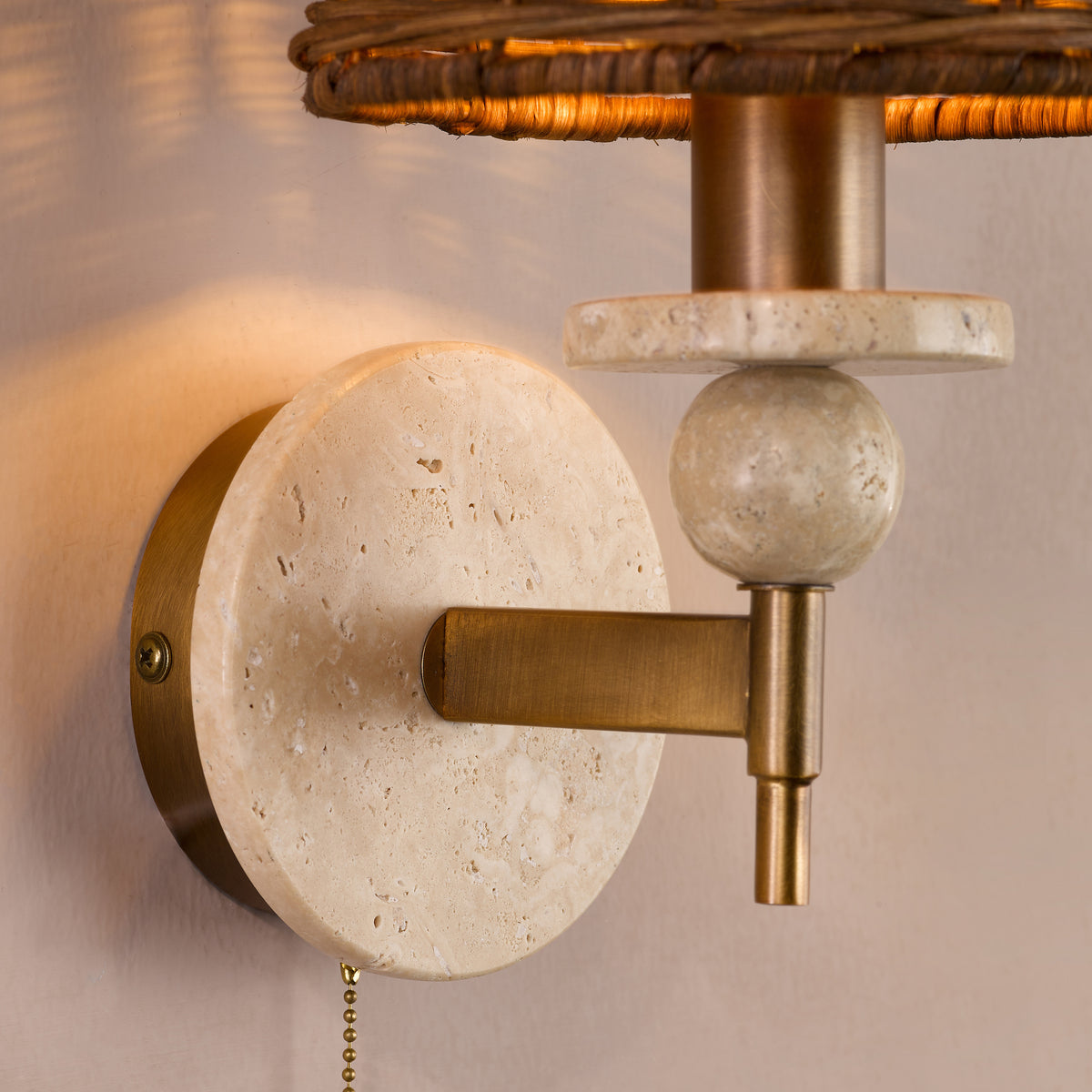 Dar Colenza Wall Light Antique Bronze and Travertine Bracket Only