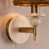 Dar Colenza Wall Light Antique Bronze and Travertine Bracket Only
