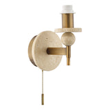 Dar Colenza Wall Light Antique Bronze and Travertine Bracket Only