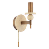 Dar Colenza Wall Light Antique Bronze and Travertine Bracket Only