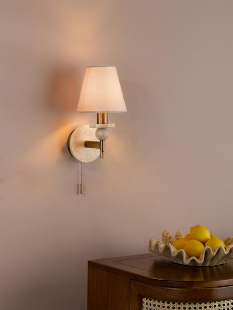Dar Colenza Wall Light Antique Bronze and Travertine Bracket Only