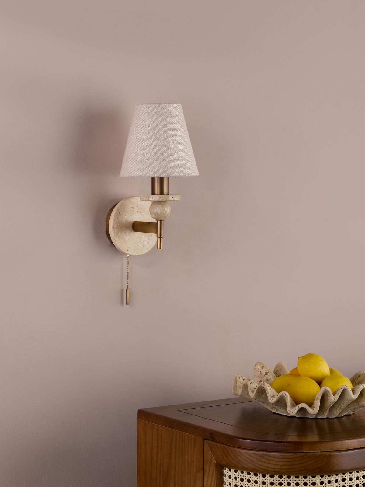 Dar Colenza Wall Light Antique Bronze and Travertine Bracket Only