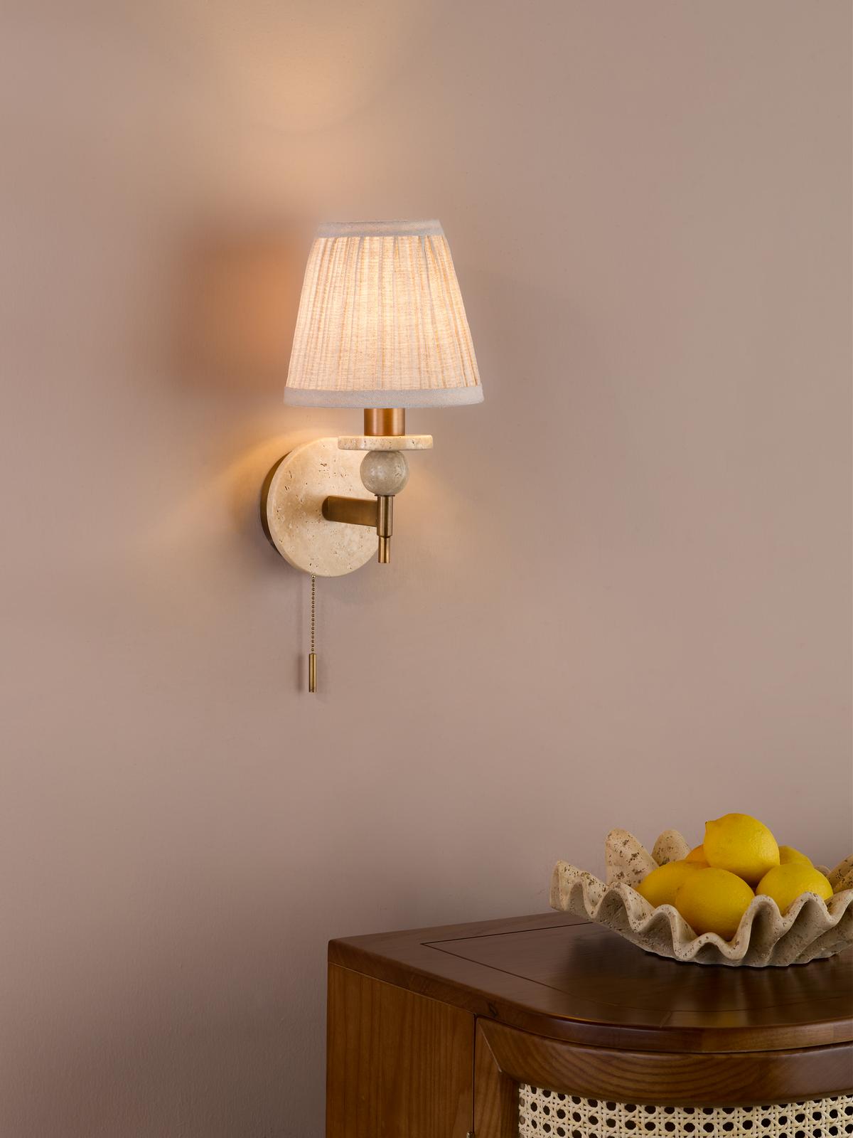 Dar Colenza Wall Light Antique Bronze and Travertine Bracket Only