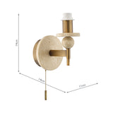 Dar Colenza Wall Light Antique Bronze and Travertine Bracket Only