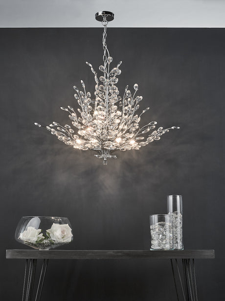 Dar Cordelia Crystal Chandelier Polished Chrome –  from Amos Lighting + Home