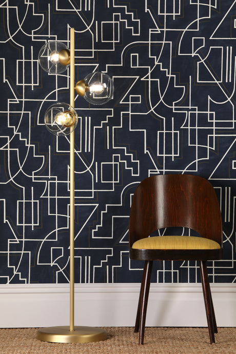 David Hunt Cosmos 3 Light Floor Lamp Brushed Brass