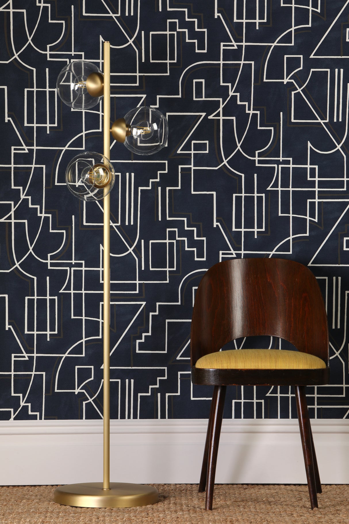 David Hunt Cosmos 3 Light Floor Lamp Brushed Brass