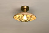 Nkuku Chakai Wood & Metal Flush Ceiling Light