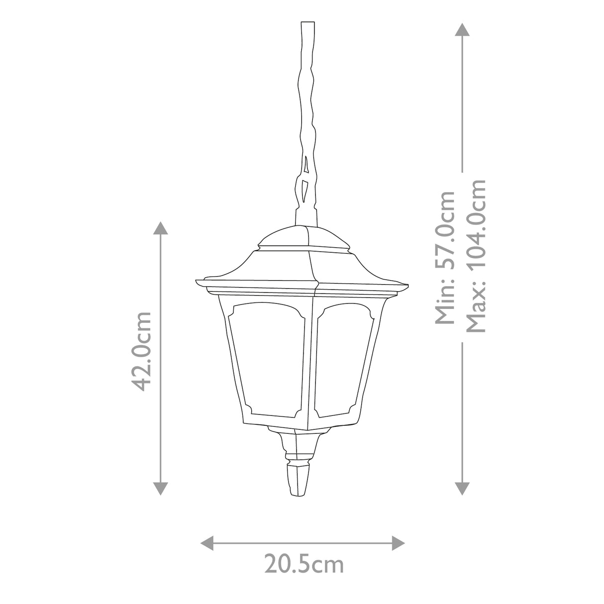 Elstead Chapel 1 Light Chain Lantern
