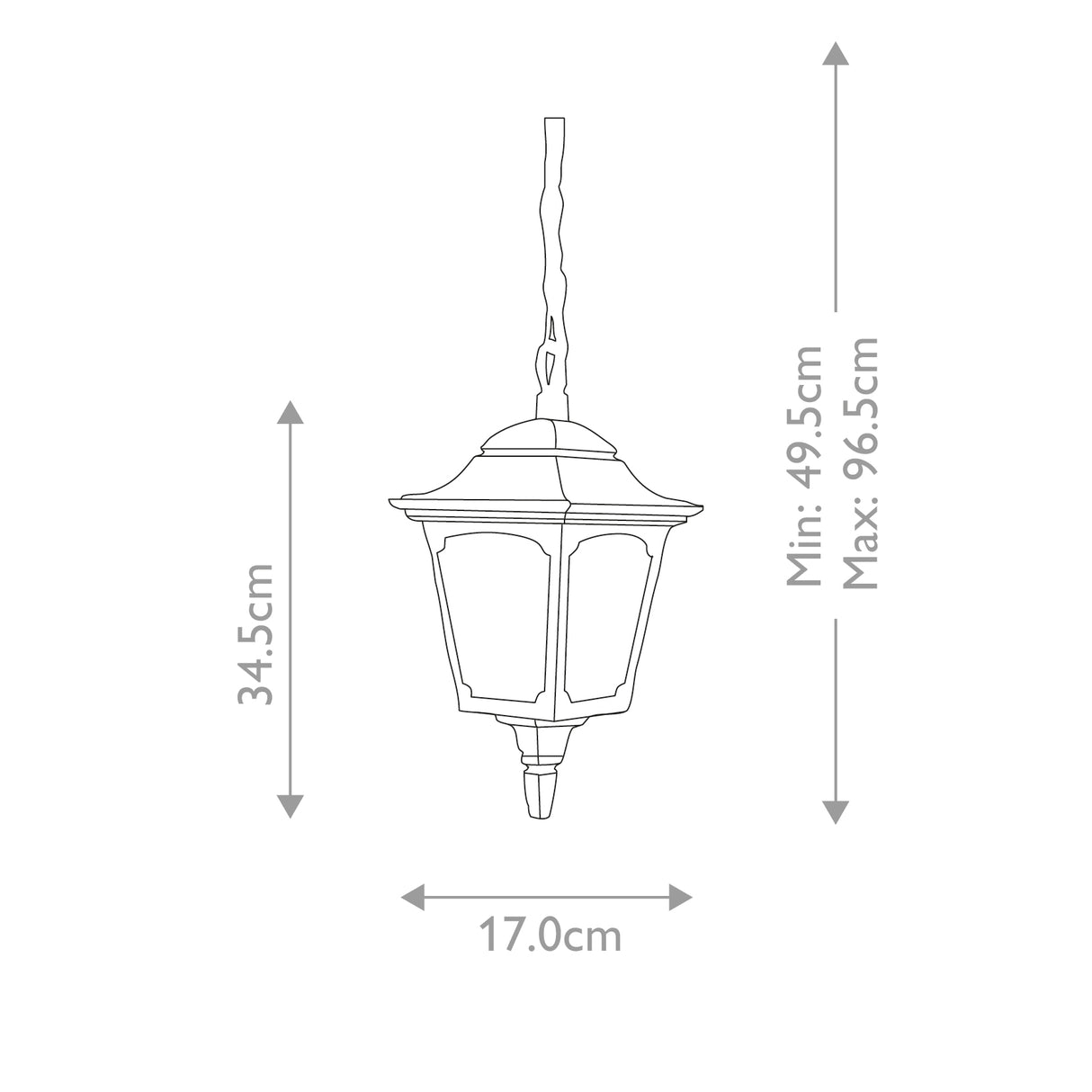 Elstead Chapel 1 Light Mini Chain Lantern