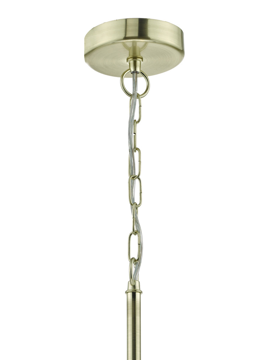 Dar Cristin Pendant Chandelier Satin Brass with Navy Ribbon Shade –  from Amos Lighting + Home