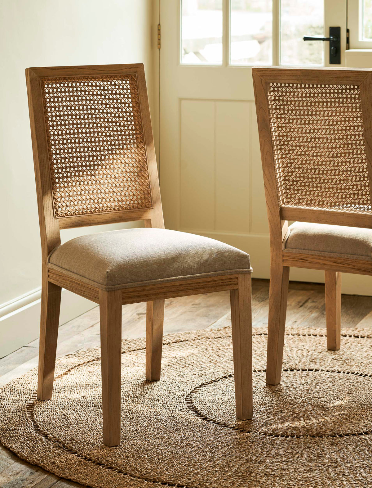 Garden Trading Cresswell Dining Chair Oak Wood, Natural, Set of 2