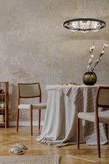 Franklite Roundell 6lt Pendant Chandelier Black/Gold