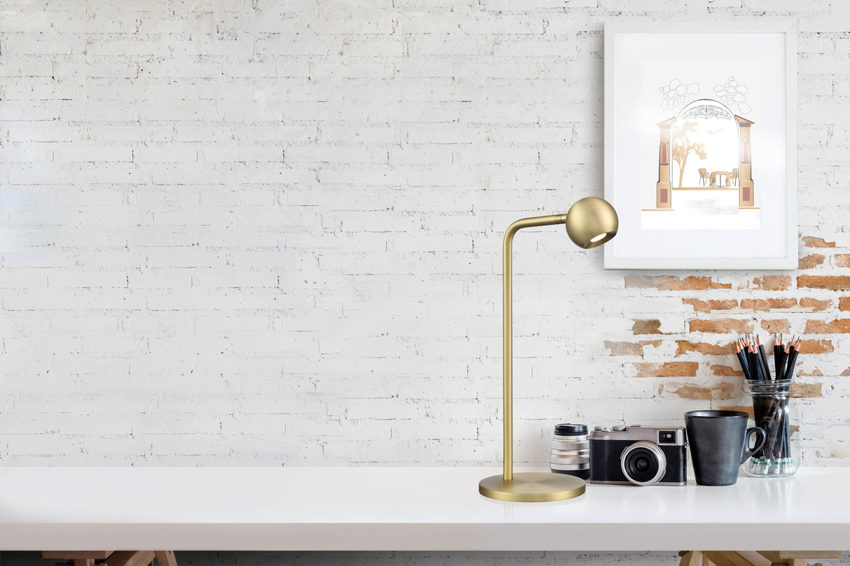 Franklite Iris LED Table lamp Satin Brass