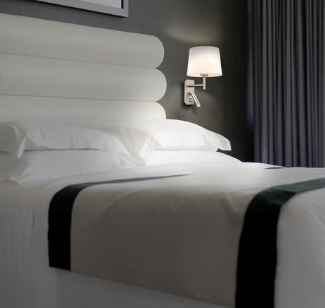 Franklite Christie Bedside Wall Light with Reader Satin Nickel