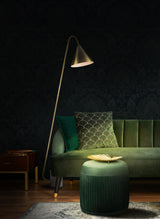 Franklite Paisley Satin Brass Floor Lamp