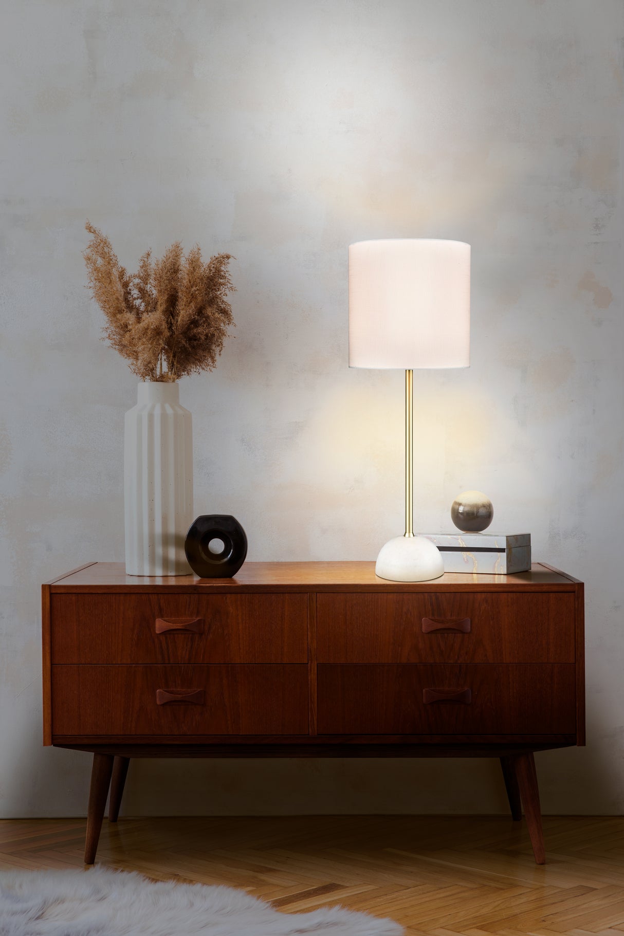 Franklite Brooke Satin Brass Table Lamp