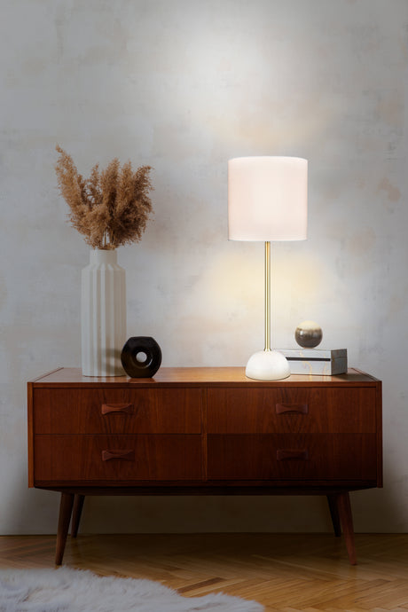 Franklite Brooke Satin Brass Table Lamp