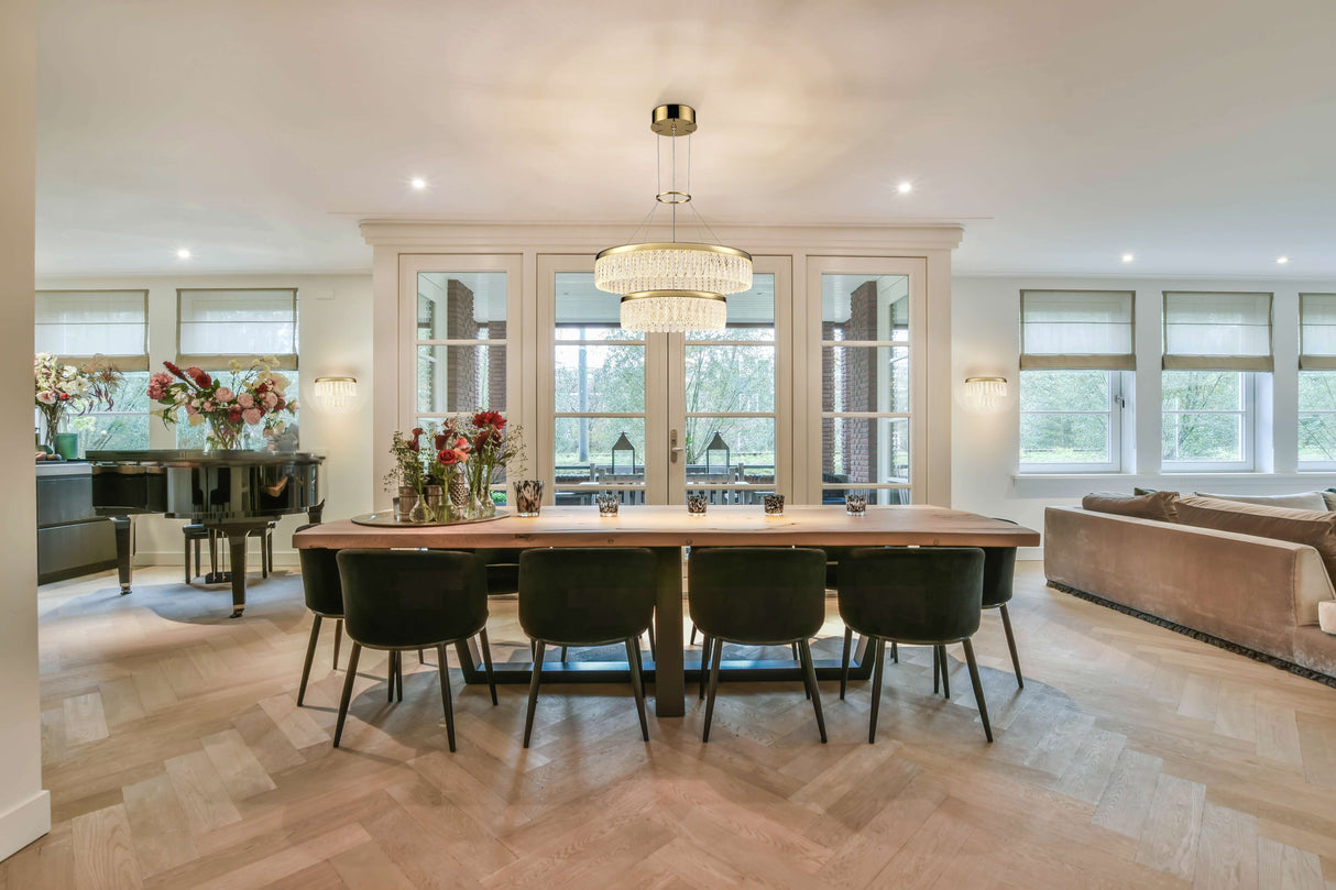 Franklite Victoria Double Tier LED Pendant Chandelier 60cm