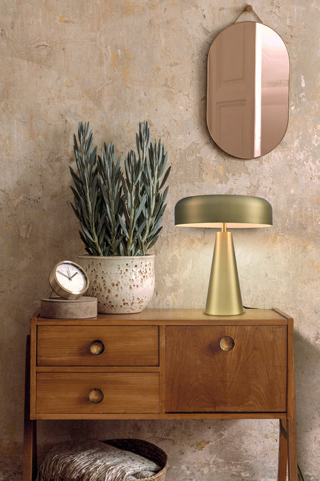 Franklite Mason Satin Brass Table Lamp