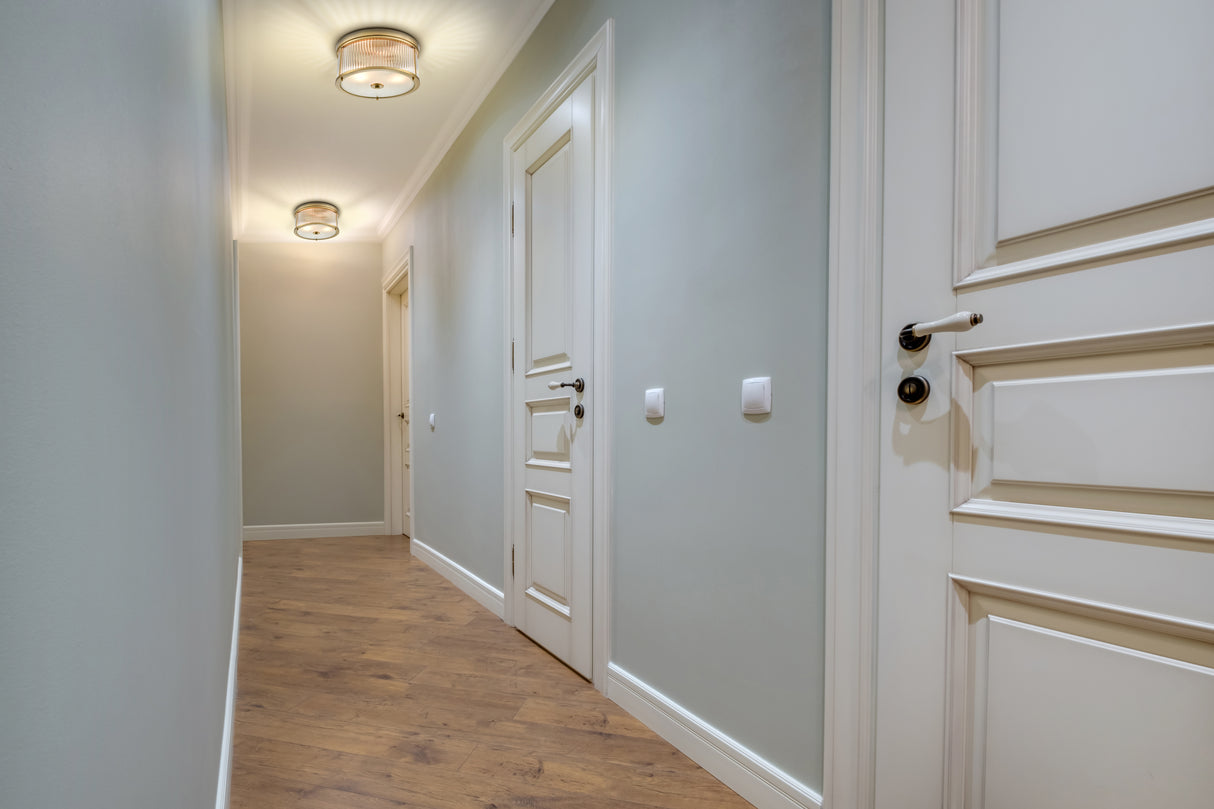 Franklite Bonham Satin Nickel Semi-Flush Ceiling Fitting