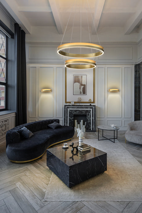 Franklite Eternity Double Tiered Satin Brass LED Pendant