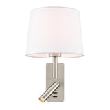 Franklite Christie Bedside Wall Light with Reader Satin Nickel