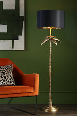 Dar Coco Floor Lamp Antique Gold With Shade