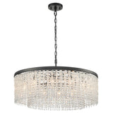 Franklite Coral 12lt Pendant Chandelier in Matt Black