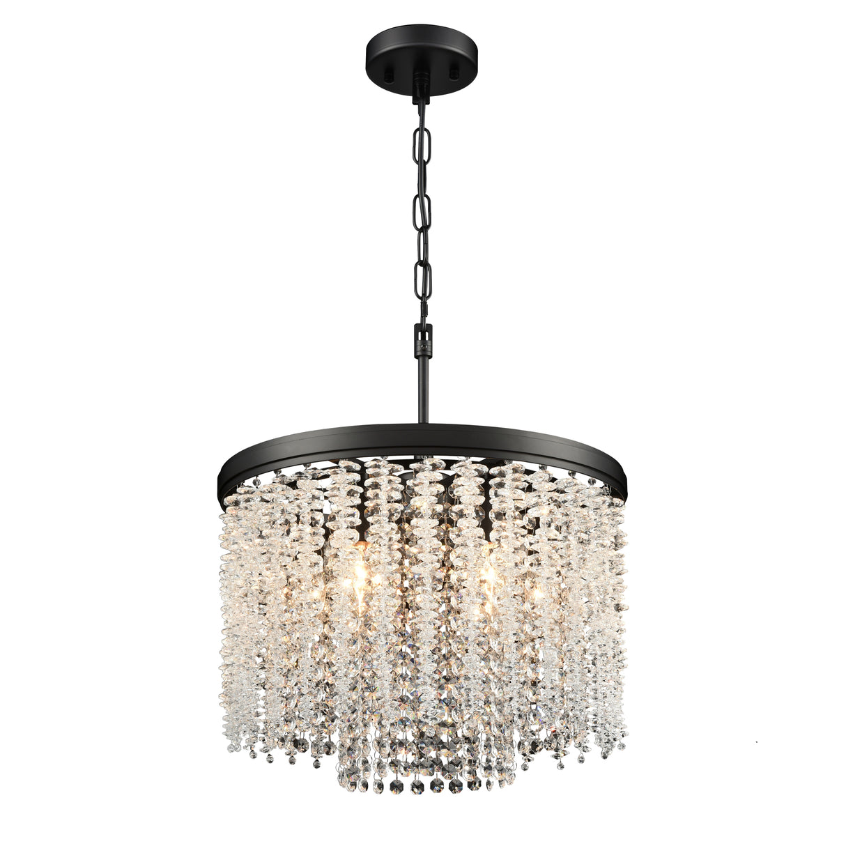 Franklite Coral 6lt Pendant Chandelier in matt black
