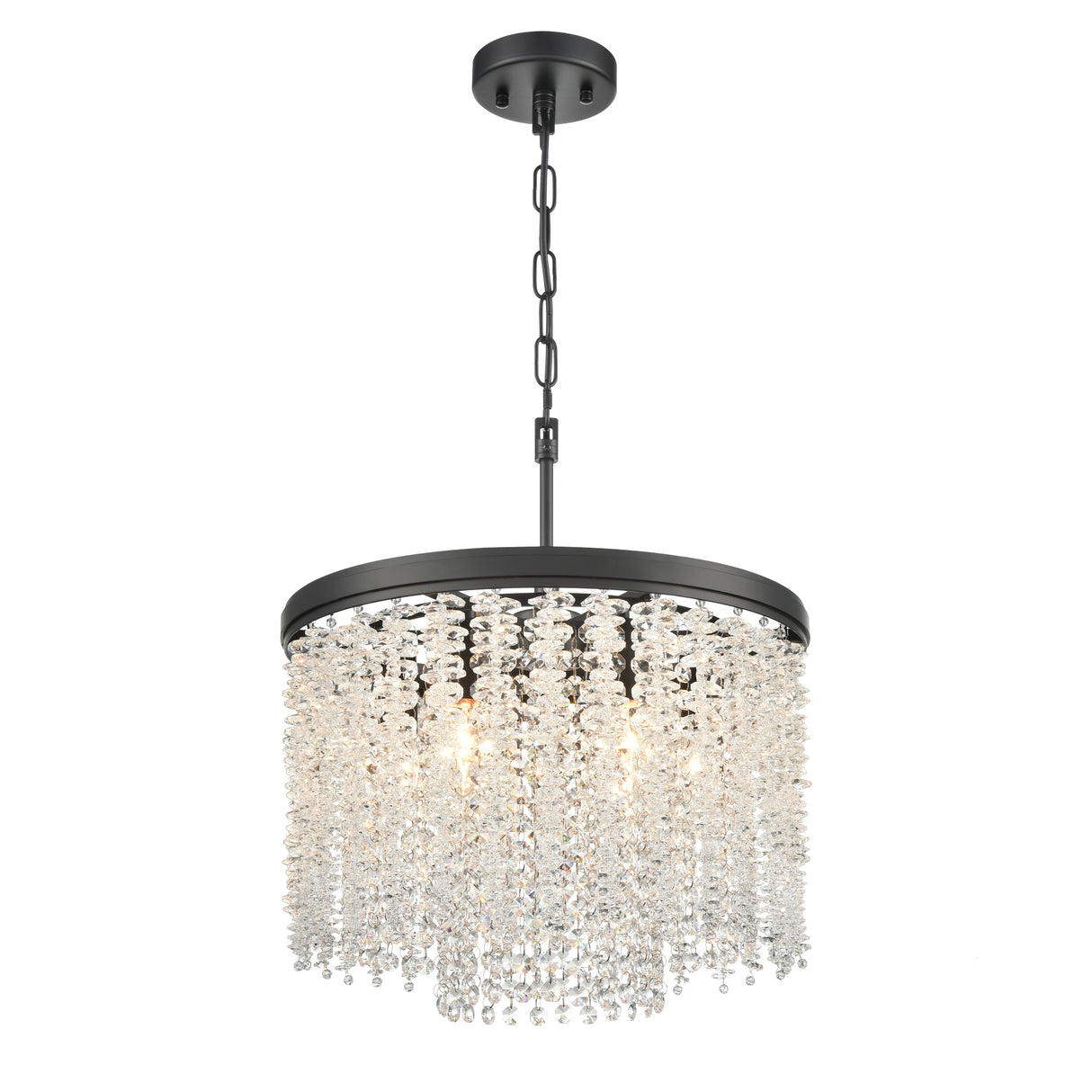 Franklite Coral 6lt Pendant Chandelier in matt black