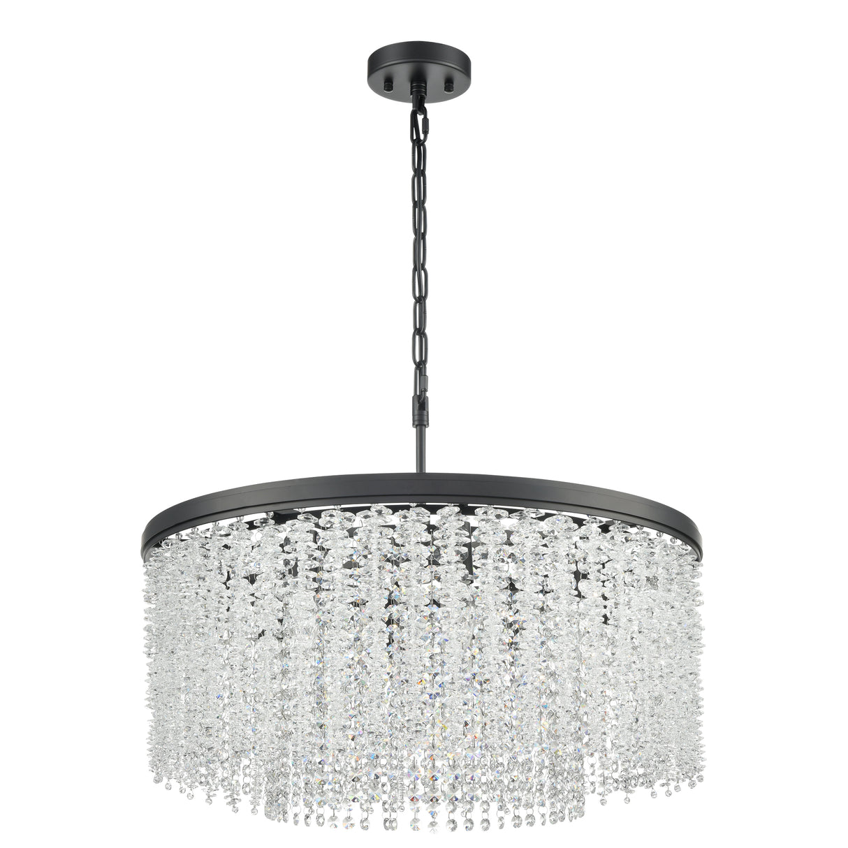 Franklite Coral 8lt Pendant Chandelier in matt black