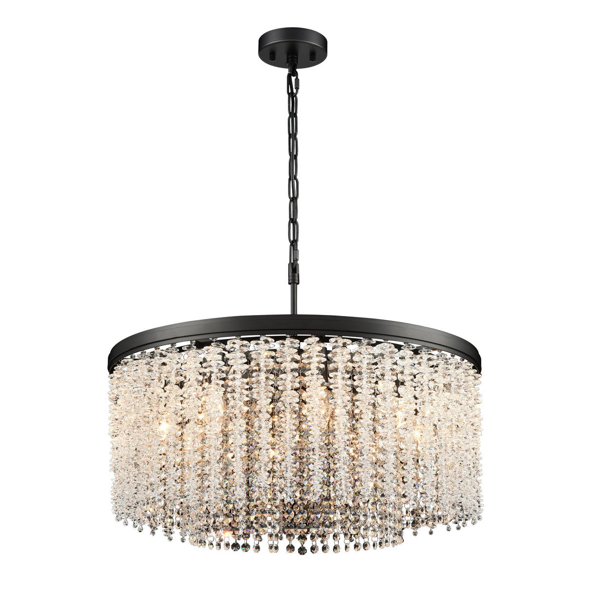 Franklite Coral 8lt Pendant Chandelier in matt black