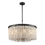 Franklite Coral 8lt Pendant Chandelier in matt black