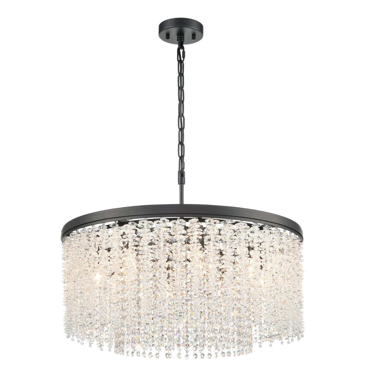 Franklite Coral 8lt Pendant Chandelier in matt black