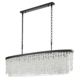 Franklite Coral 12lt Oval Pendant Chandelier in Matt Black