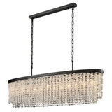 Franklite Coral 12lt Oval Pendant Chandelier in Matt Black