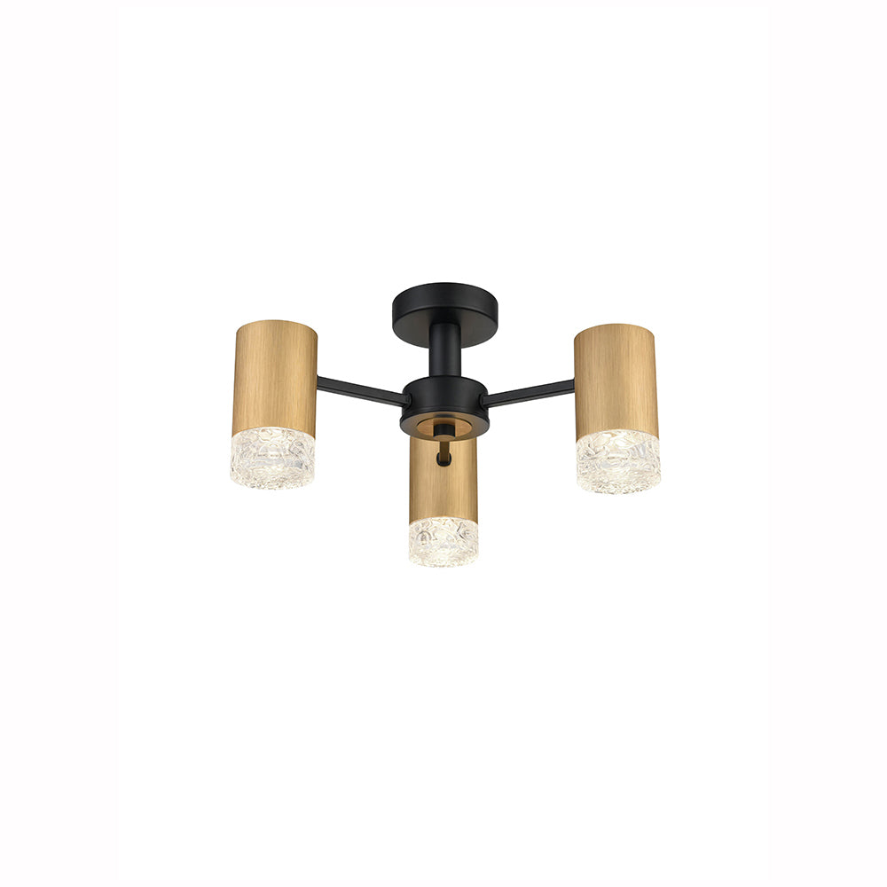 Franklite Cordelia 3 Light Flush Fitting Gold