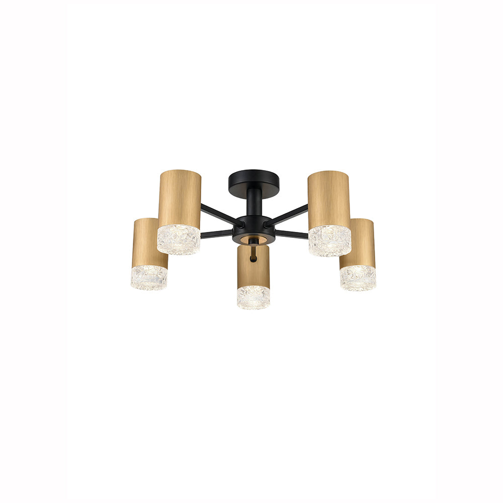 Franklite Cordelia 5 Light Flush Fitting Gold
