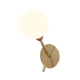 Franklite Cosmic Wall Light in antique gold with matt opal glass