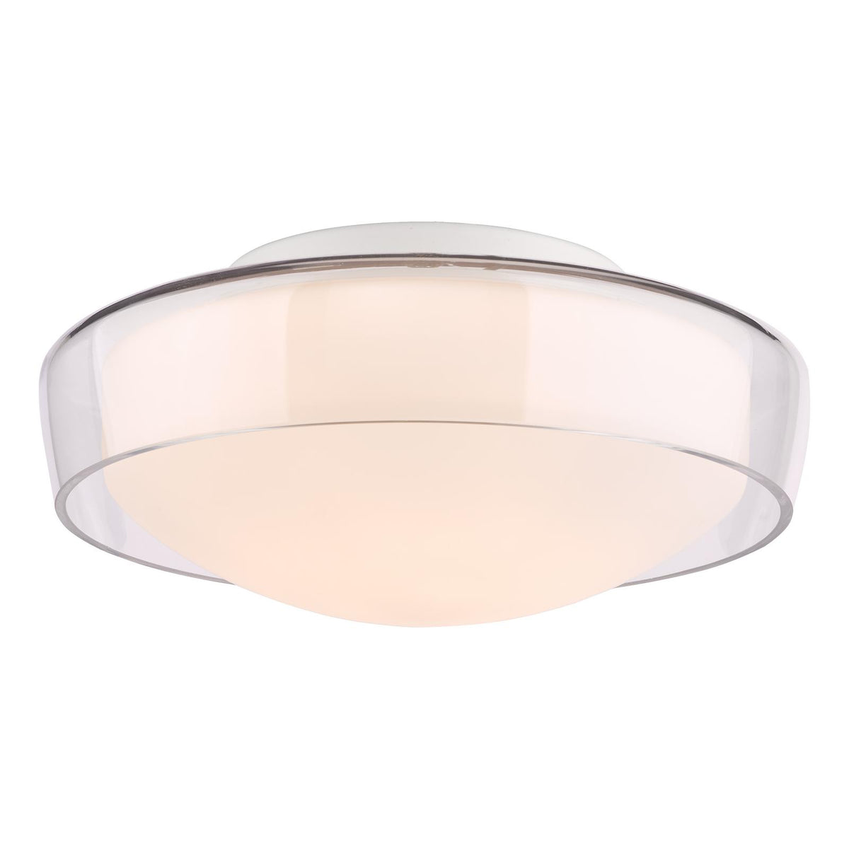 Dar Dagon 3 Light Bathroom Ceiling Light Glass and Opal Glass IP44