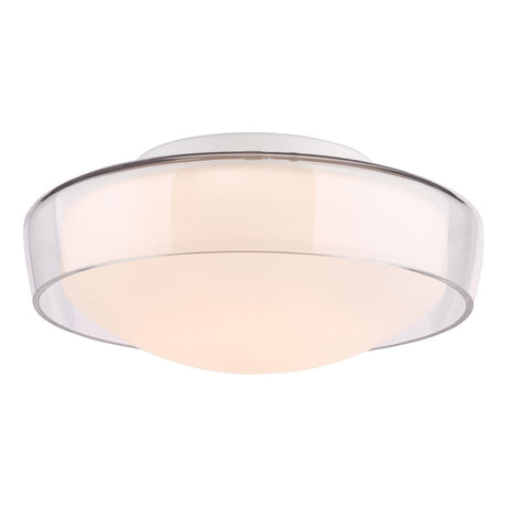 Dar Dagon 3 Light Bathroom Ceiling Light Glass and Opal Glass IP44