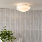 Dar Dagon 3 Light Bathroom Ceiling Light Glass and Opal Glass IP44