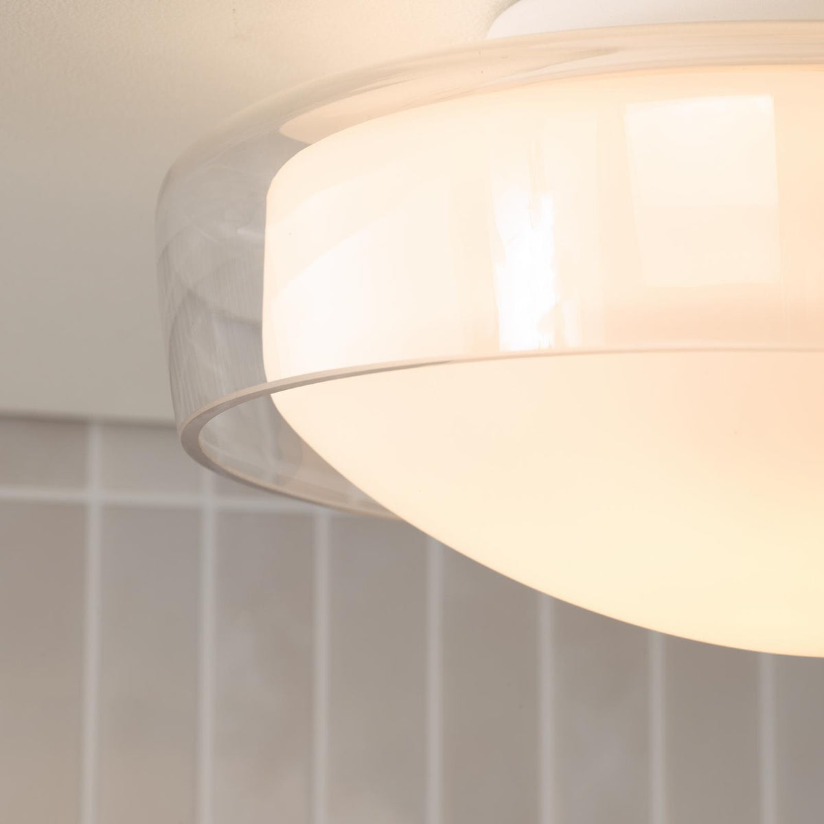 Dar Dagon 3 Light Bathroom Ceiling Light Glass and Opal Glass IP44